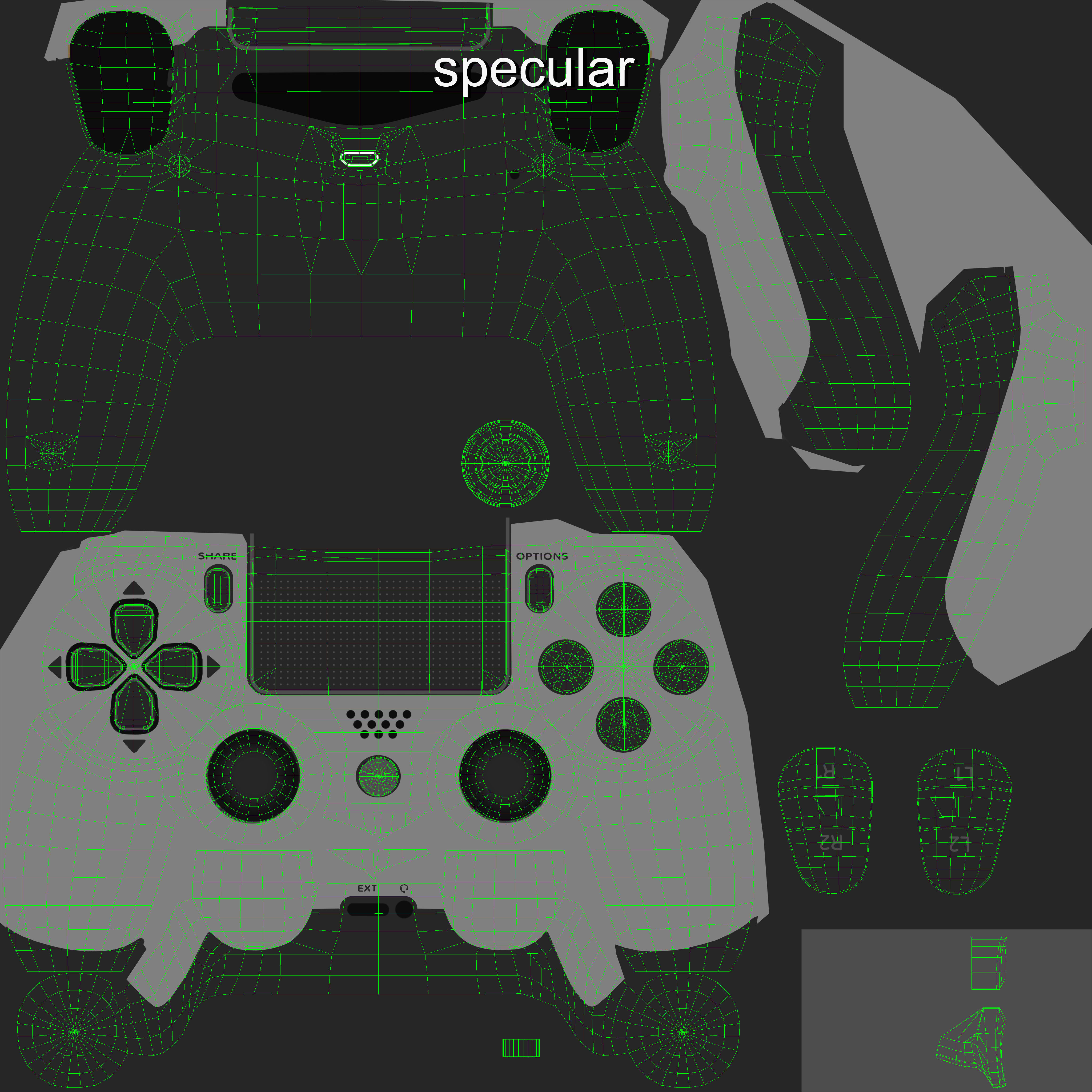 Sony PlayStation 4 Controller New Colors Low-poly 3D model_72