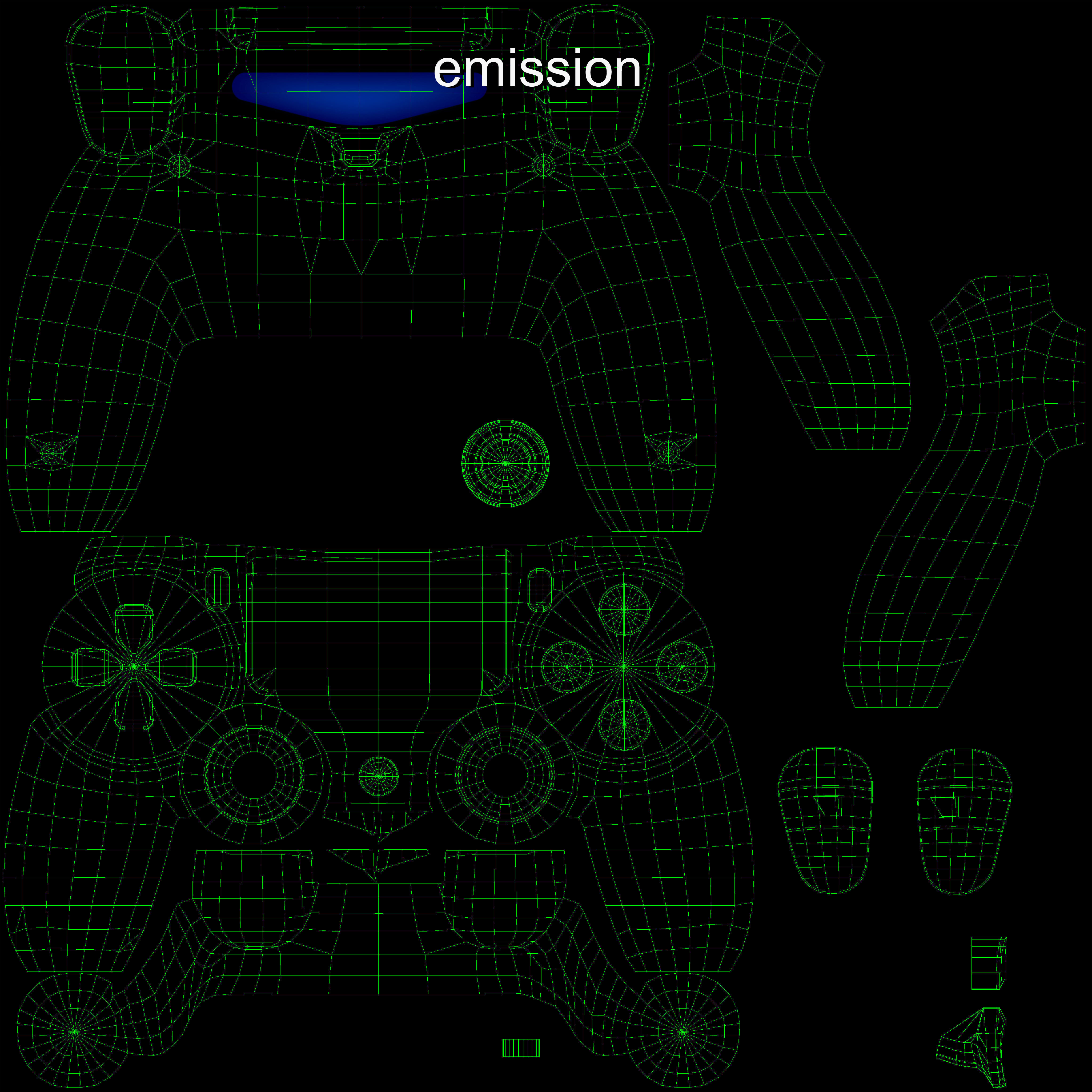 Sony PlayStation 4 Controller New Colors Low-poly 3D model_64