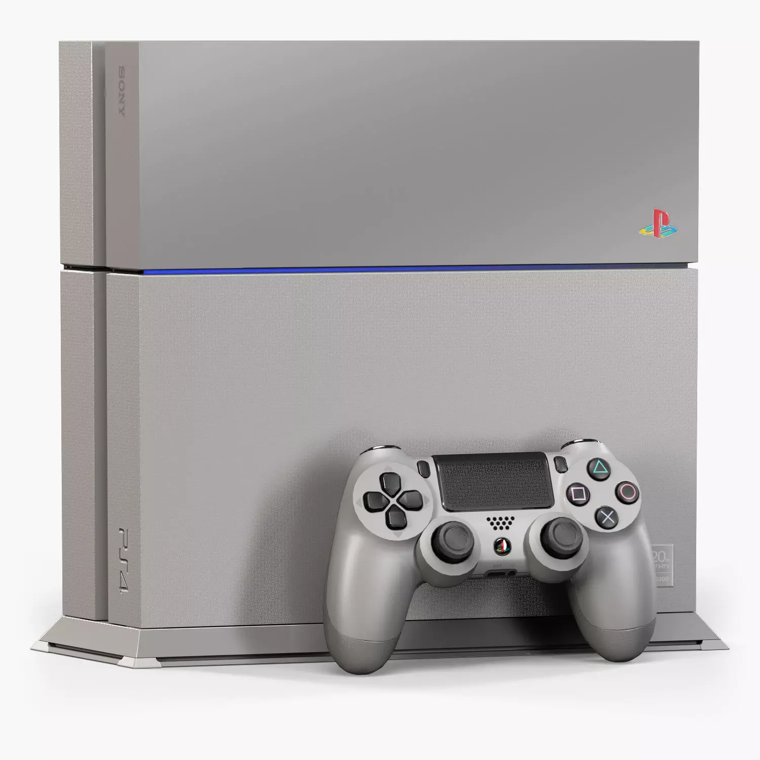Sony PlayStation 4 with Stand 20th Anniversary Edition Low-poly 3D model