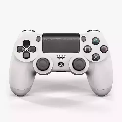 Sony PlayStation 4 Controller White Low-poly 3D model