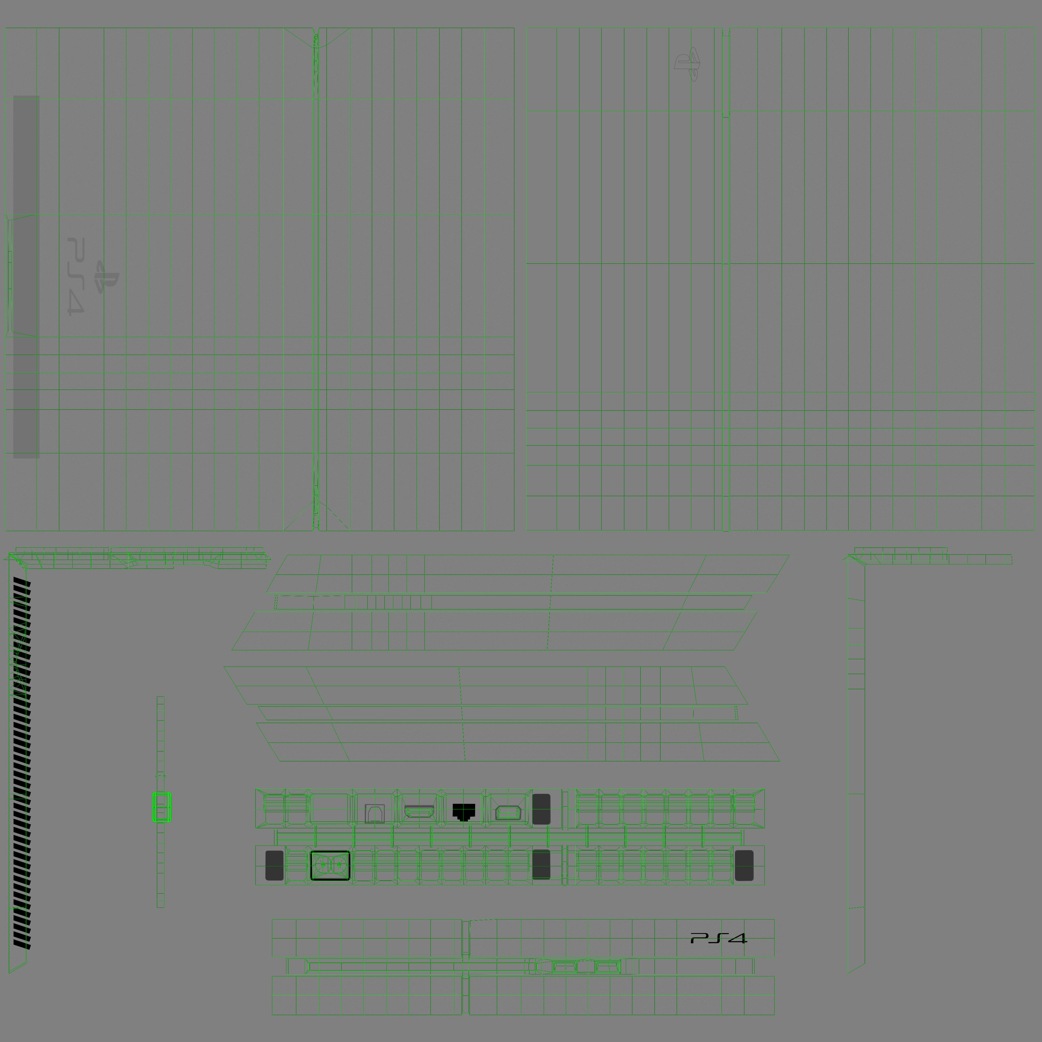 Sony PlayStation 4 Game Console Low-poly 3D model_21