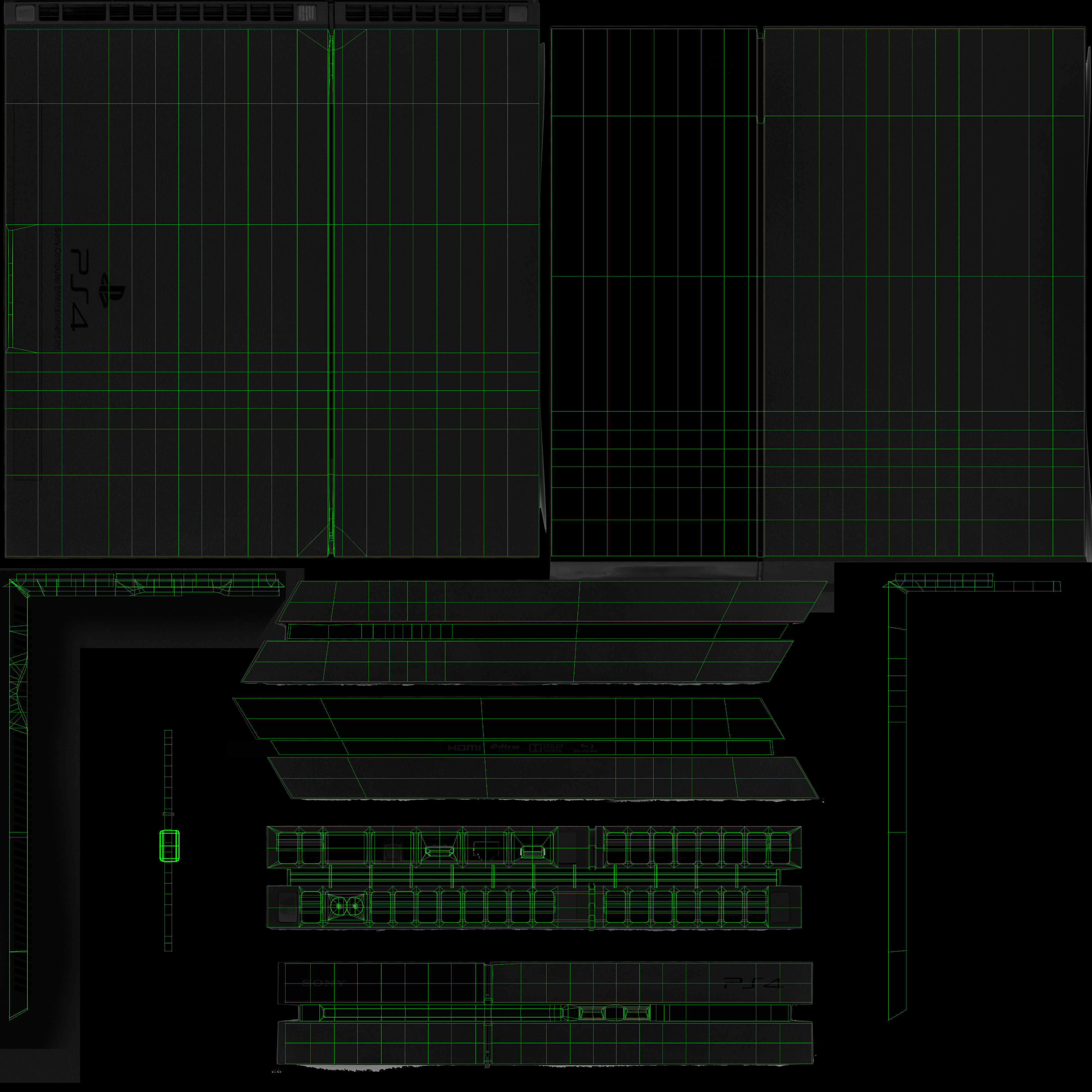 Sony PlayStation 4 Game Console Low-poly 3D model_20