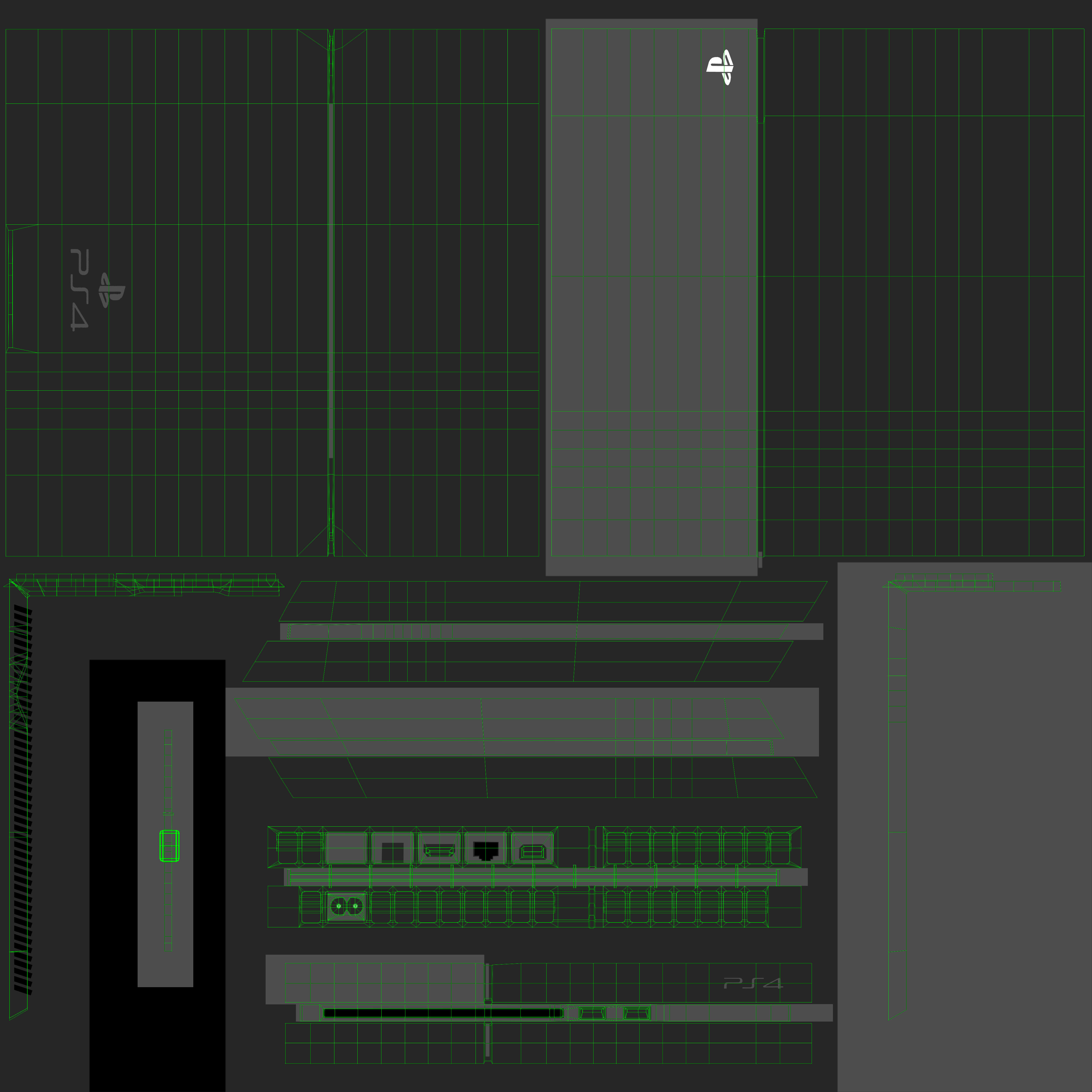 Sony PlayStation 4 Game Console Low-poly 3D model_19