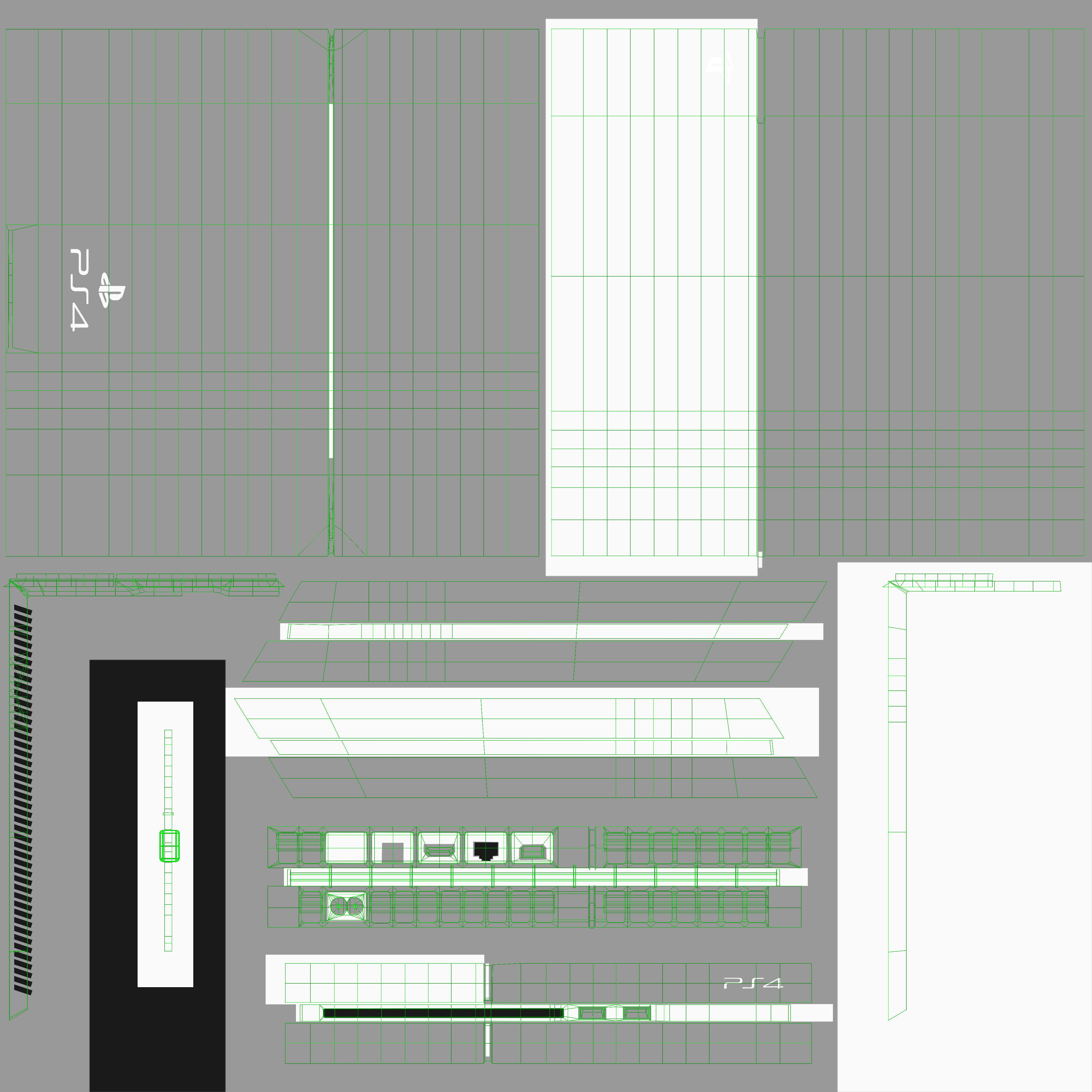 Sony PlayStation 4 Game Console Low-poly 3D model_22