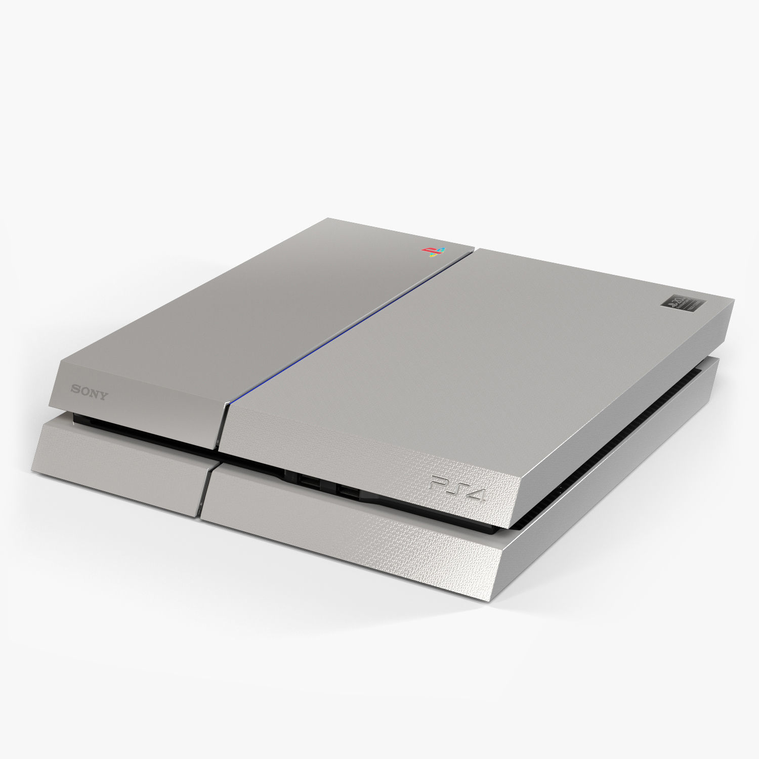 Sony PlayStation 4 Game Console with Stand 20th Anniversary Edit Low-poly 3D model_13