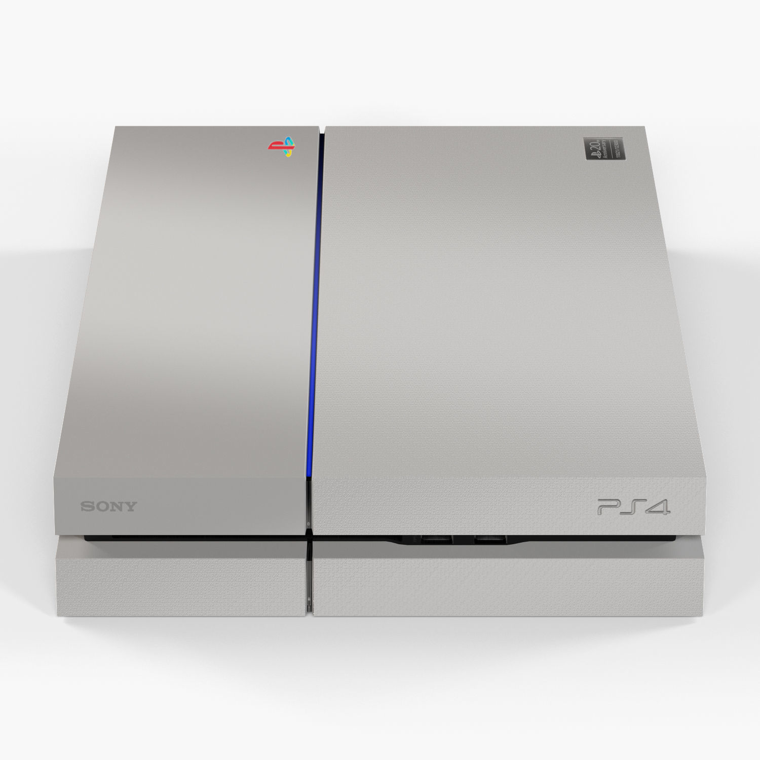 Sony PlayStation 4 Game Console with Stand 20th Anniversary Edit Low-poly 3D model_19