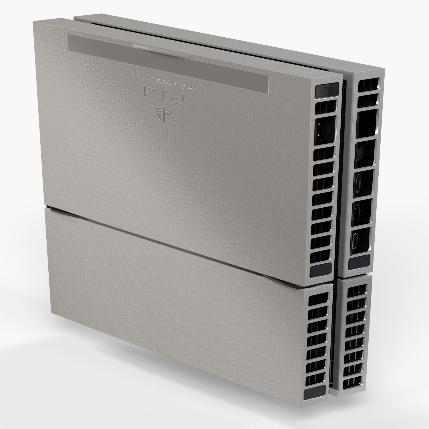 Sony PlayStation 4 Game Console with Stand 20th Anniversary Edit Low-poly 3D model_26