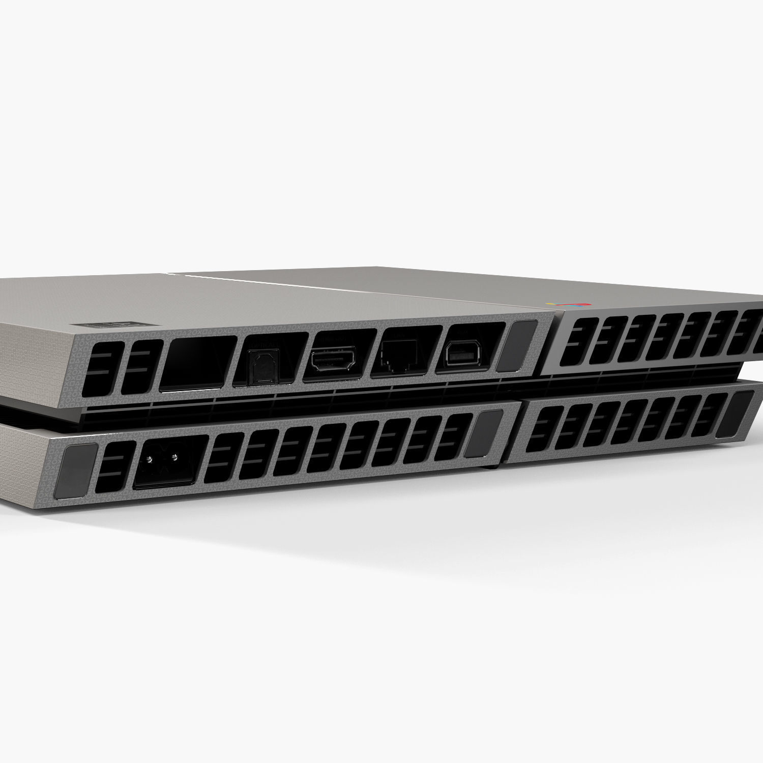 Sony PlayStation 4 Game Console with Stand 20th Anniversary Edit Low-poly 3D model_24