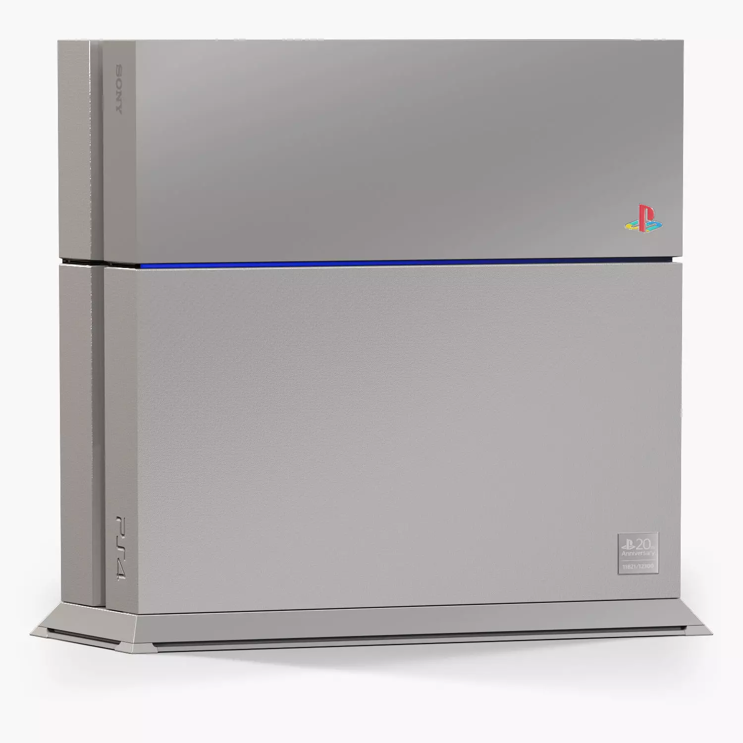 Sony PlayStation 4 Game Console with Stand 20th Anniversary Edit Low-poly 3D model_0