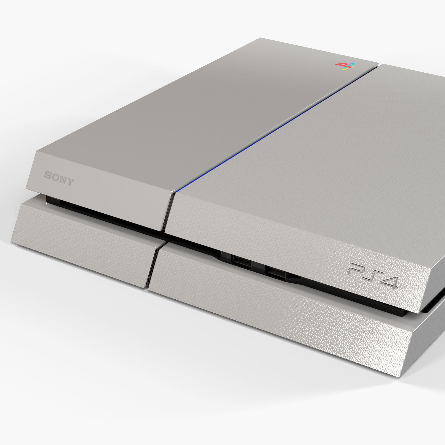 Sony PlayStation 4 Game Console with Stand 20th Anniversary Edit Low-poly 3D model_15