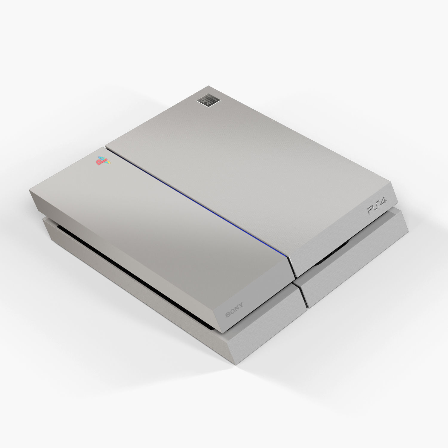 Sony PlayStation 4 Game Console with Stand 20th Anniversary Edit Low-poly 3D model_21