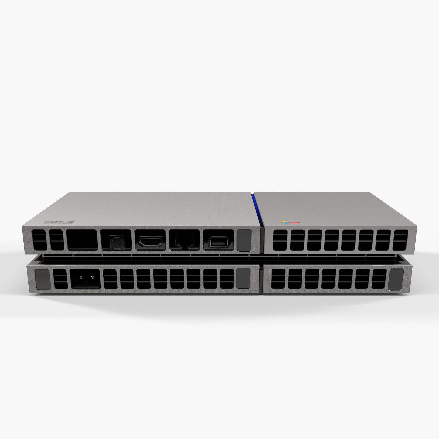 Sony PlayStation 4 Game Console with Stand 20th Anniversary Edit Low-poly 3D model_23