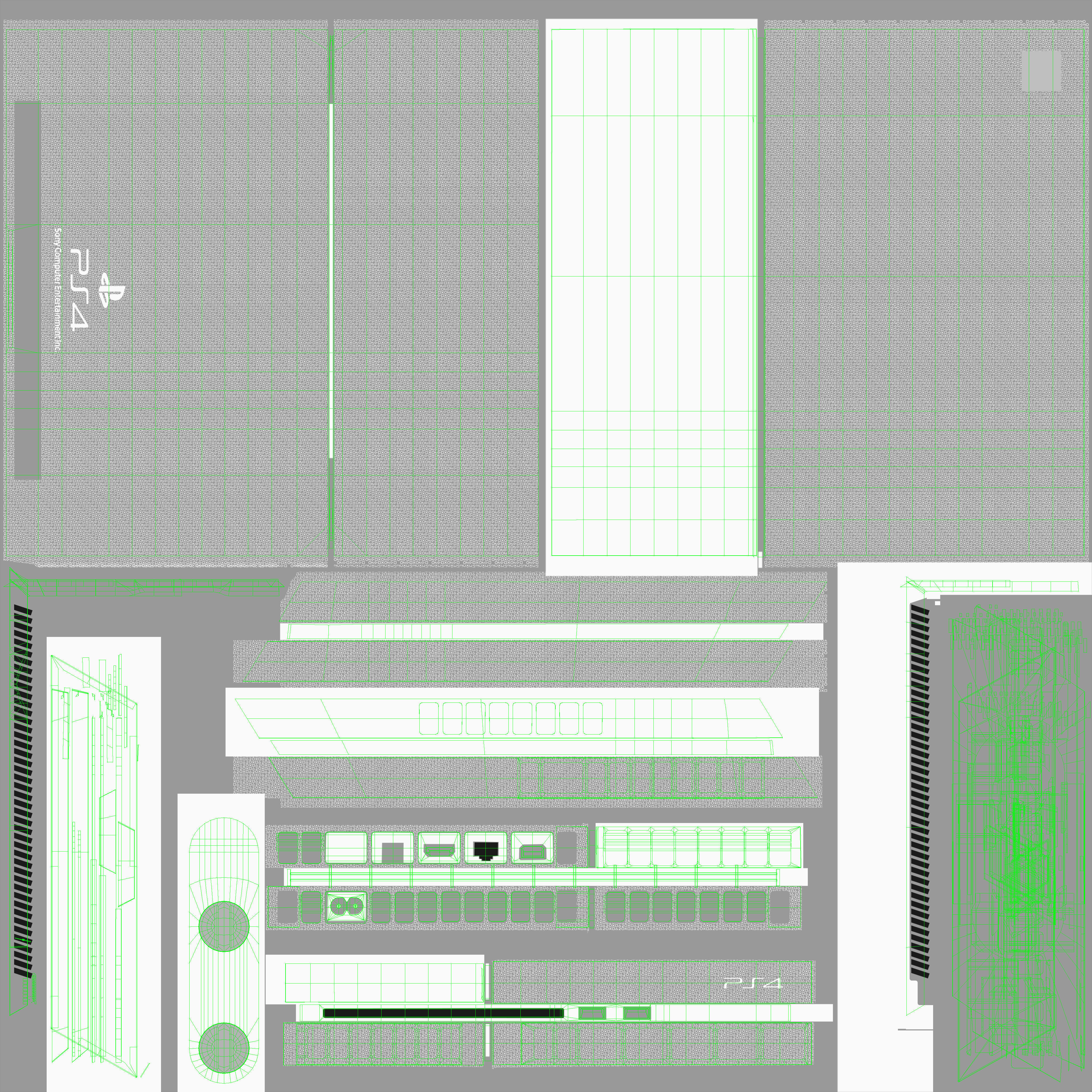 Sony PlayStation 4 Game Console with Stand 20th Anniversary Edit Low-poly 3D model_34