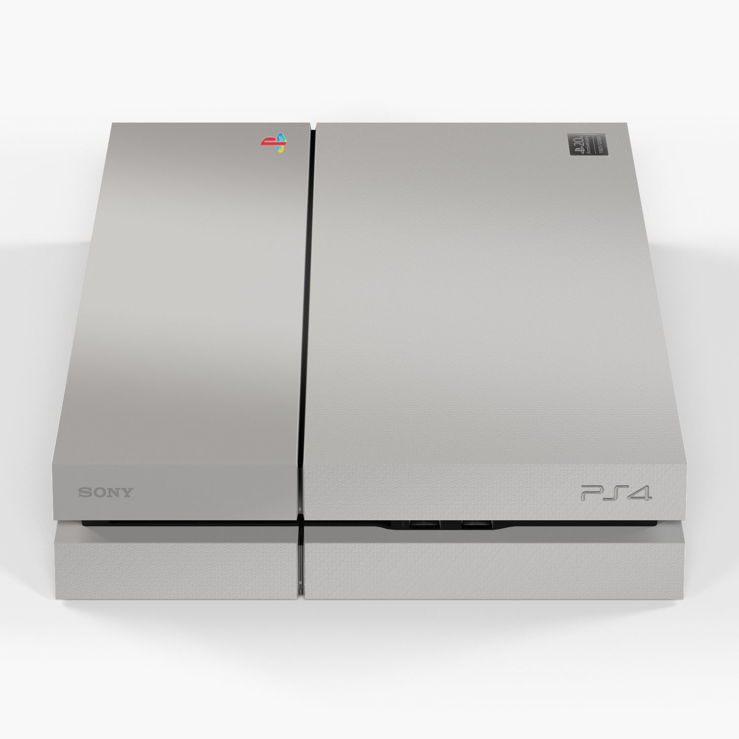 Sony PlayStation 4 Game Console with Stand 20th Anniversary Edit Low-poly 3D model_20