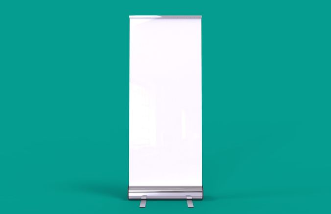 Blank Roll Banner Low-poly 3D model