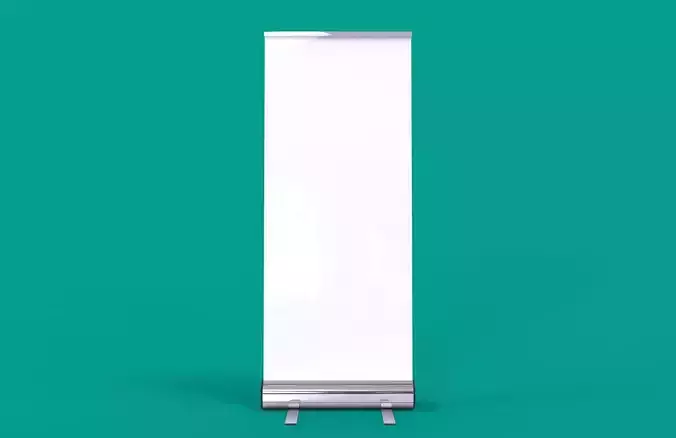 Blank Roll Banner Low-poly 3D model