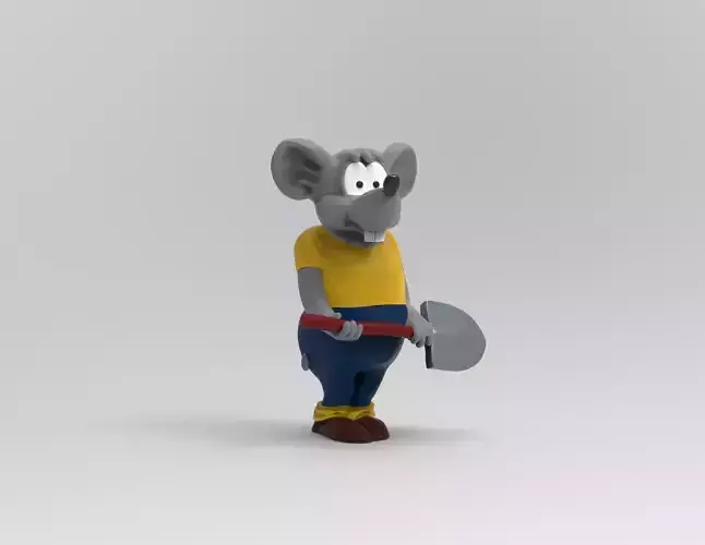 Fat mouse Leopold the cat cartoon  3D print model