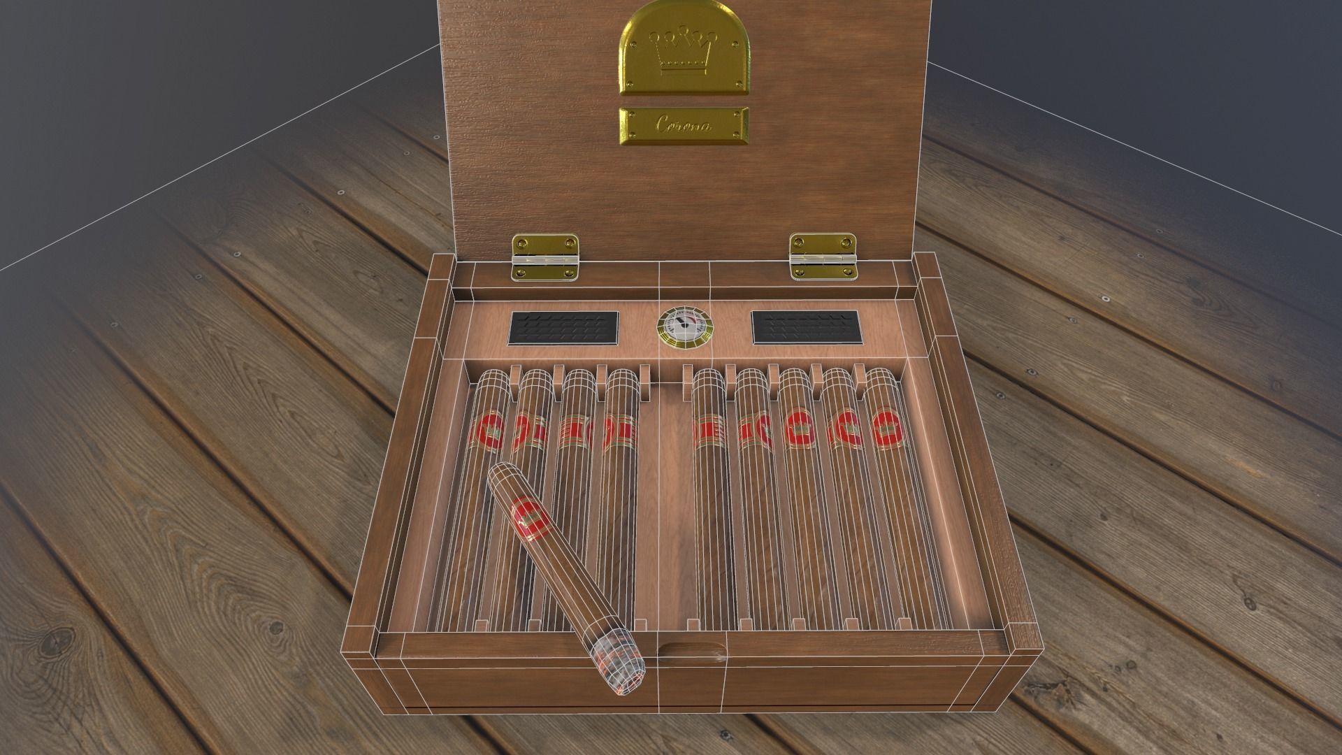 Cigars Box Low-poly 3D model_7