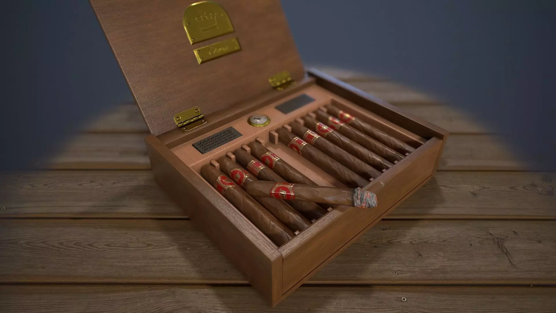 Cigars Box Low-poly 3D model_0