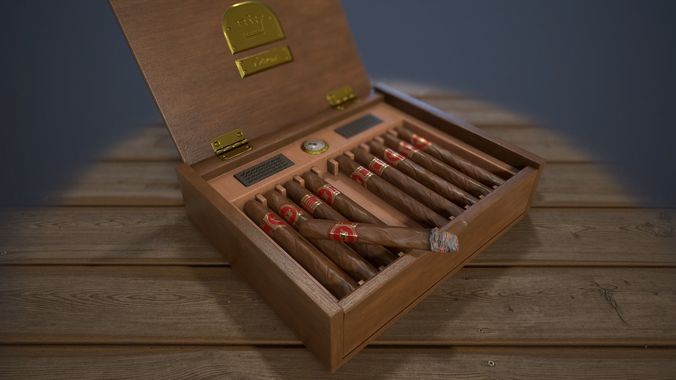 Cigars Box Low-poly 3D model