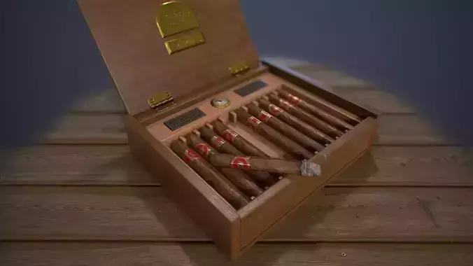 Cigars Box Low-poly 3D model