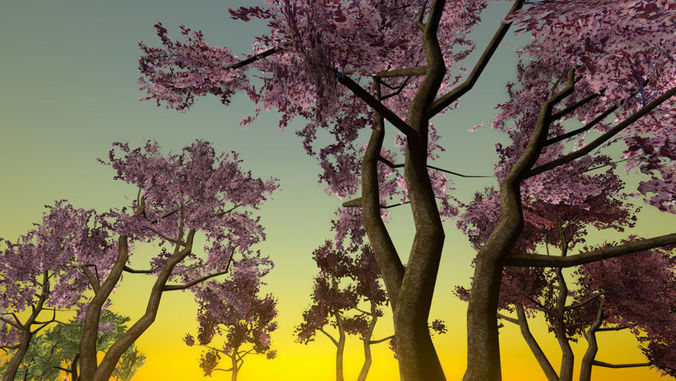 Wax Cherry Trees Low-poly 3D model