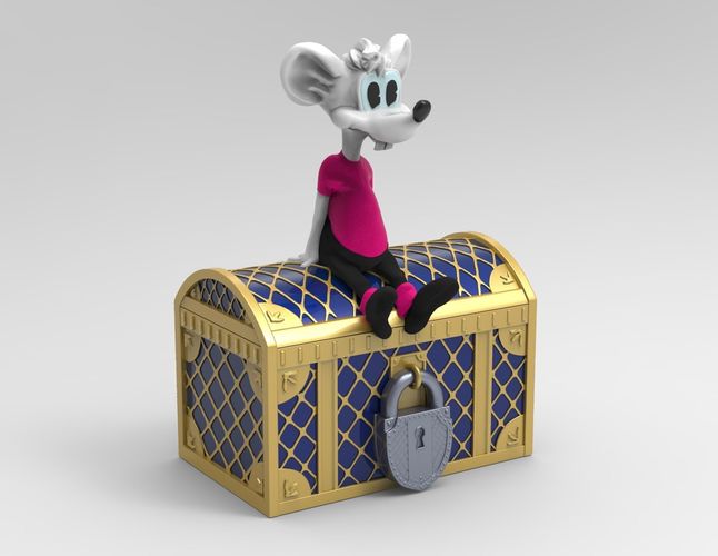 Thin mouse Leopold the cat cartoon 3D print model