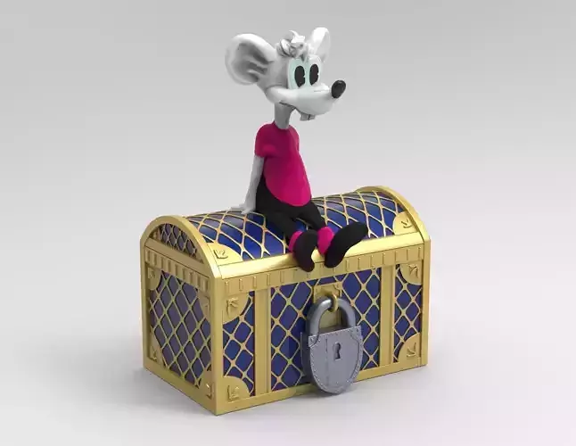 Thin mouse Leopold the cat cartoon 3D print model