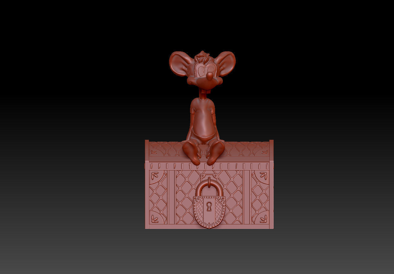 Thin mouse Leopold the cat cartoon 3D print model_1