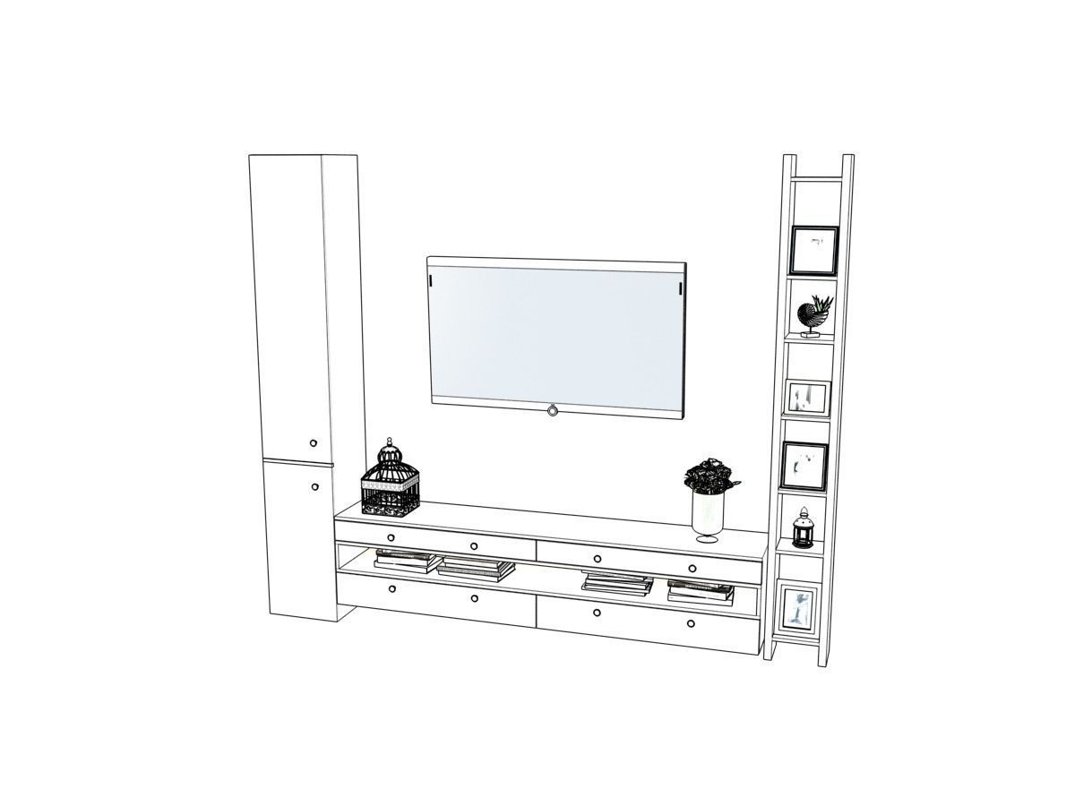 Living wall furniture 3D model_3