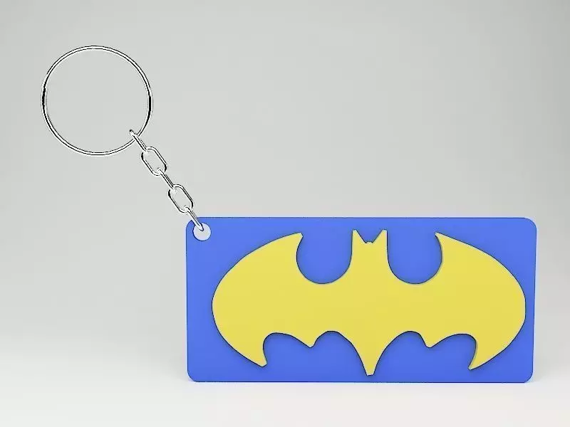 Bat logo keychain 3D print model