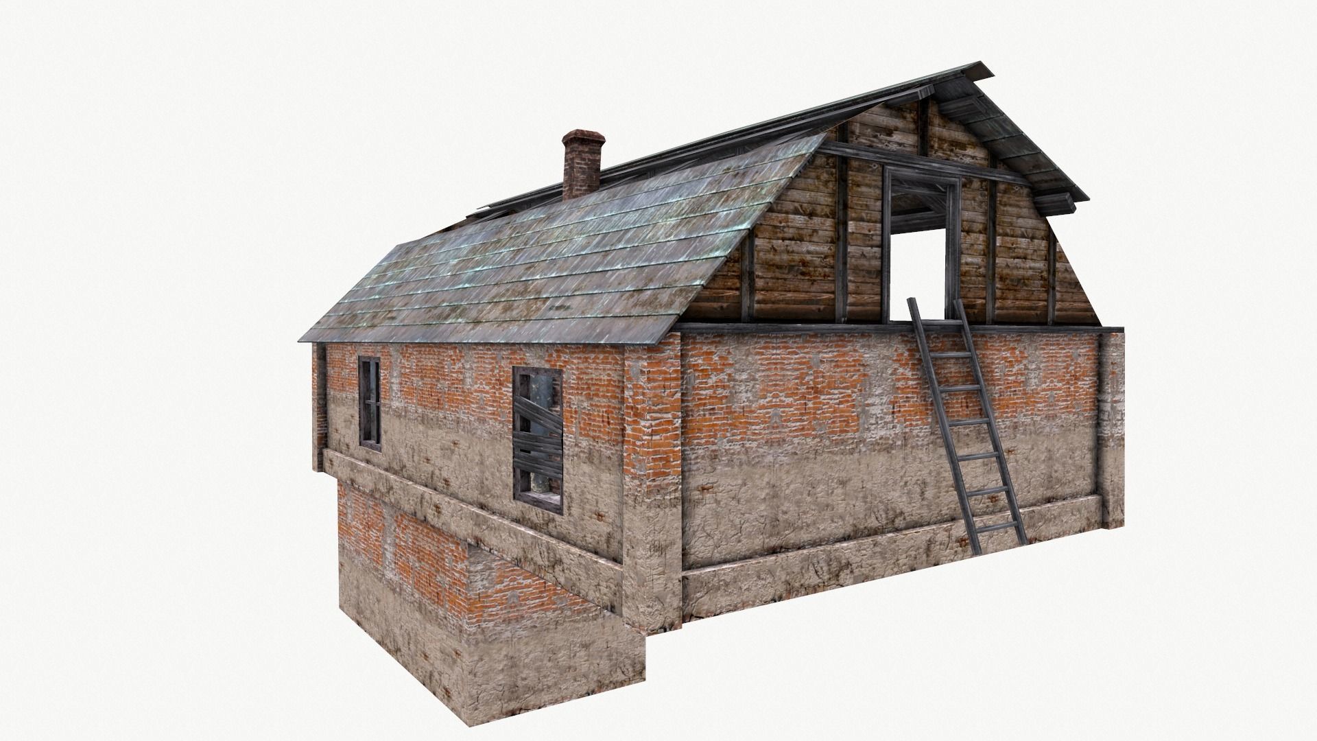 An Old House f Low-poly 3D model_12