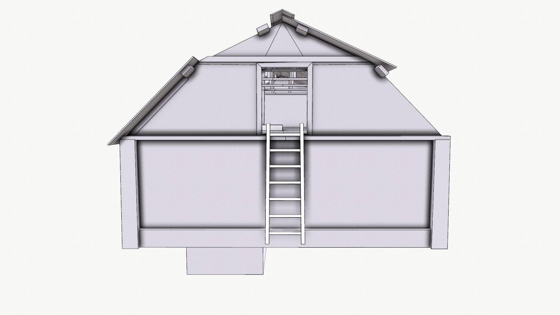 An Old House f Low-poly 3D model_36