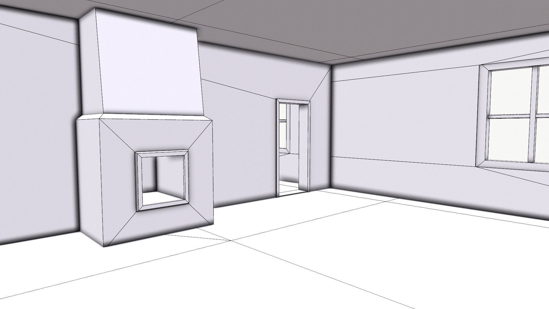 An Old House f Low-poly 3D model_29