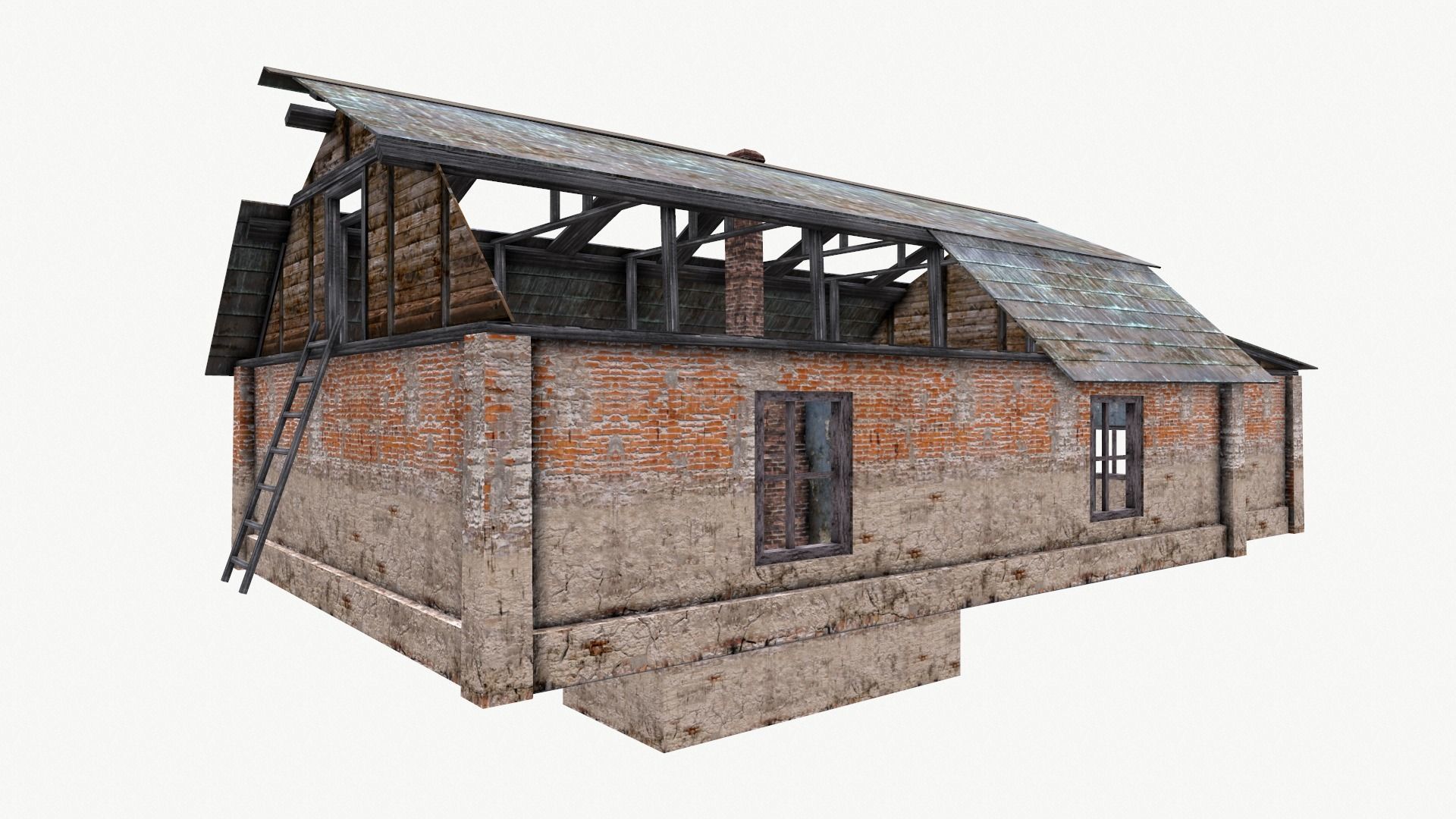 An Old House f Low-poly 3D model_10