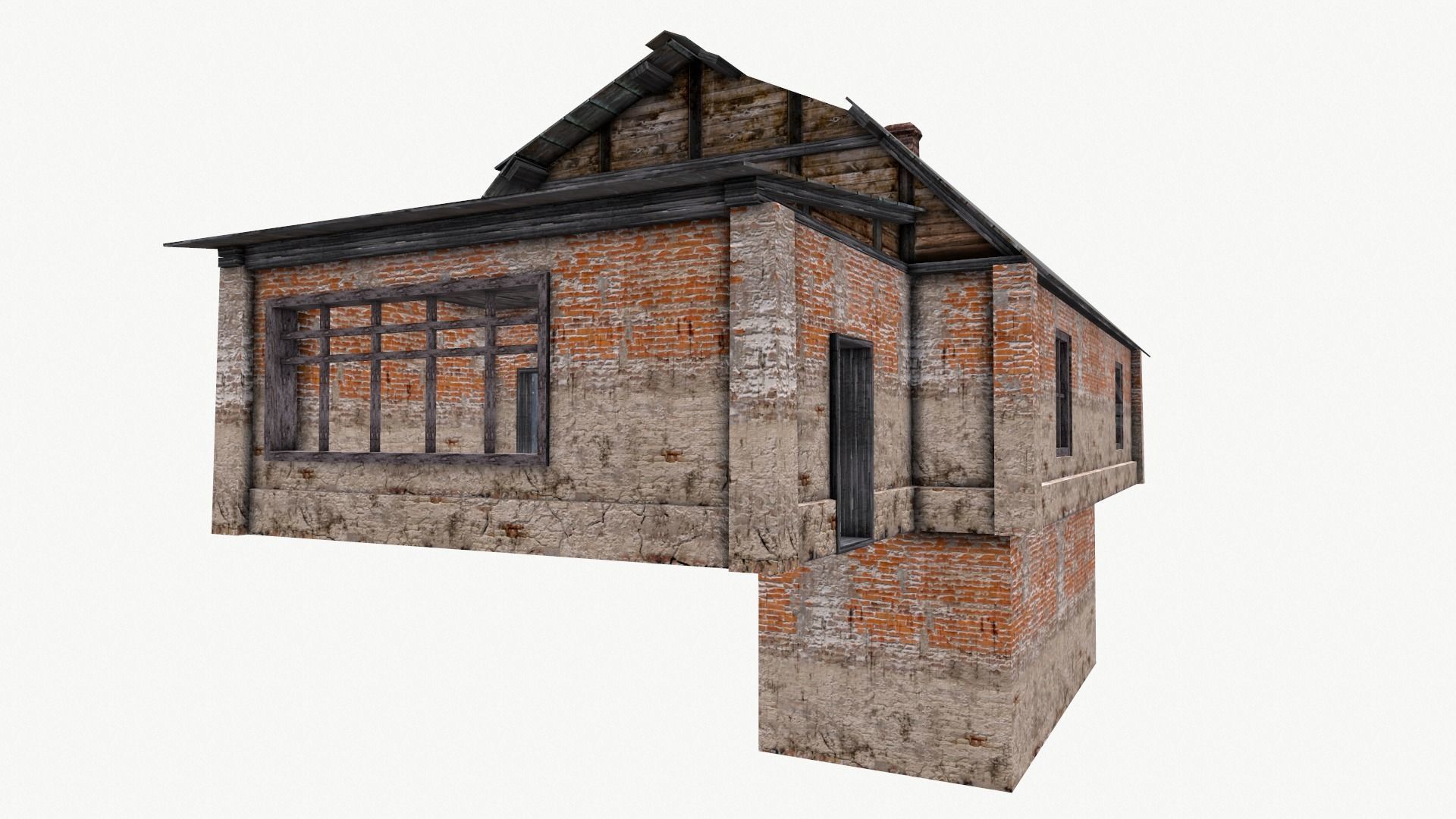 An Old House f Low-poly 3D model_6