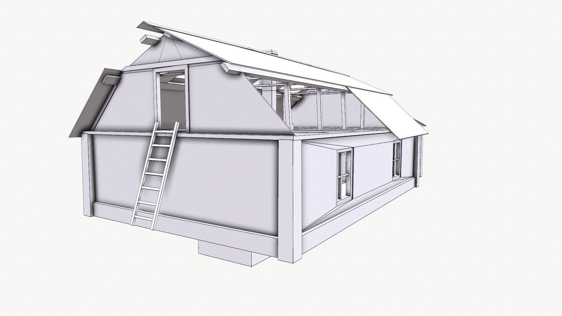 An Old House f Low-poly 3D model_34