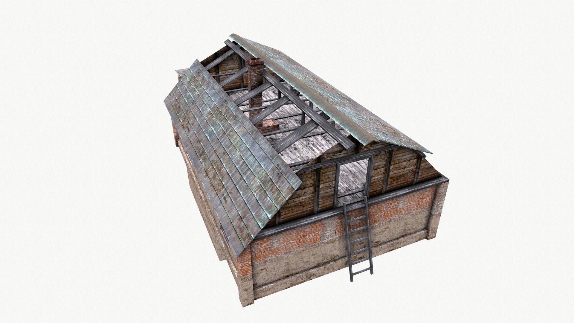 An Old House f Low-poly 3D model_13