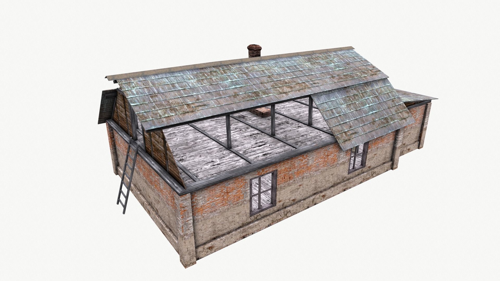An Old House f Low-poly 3D model_16