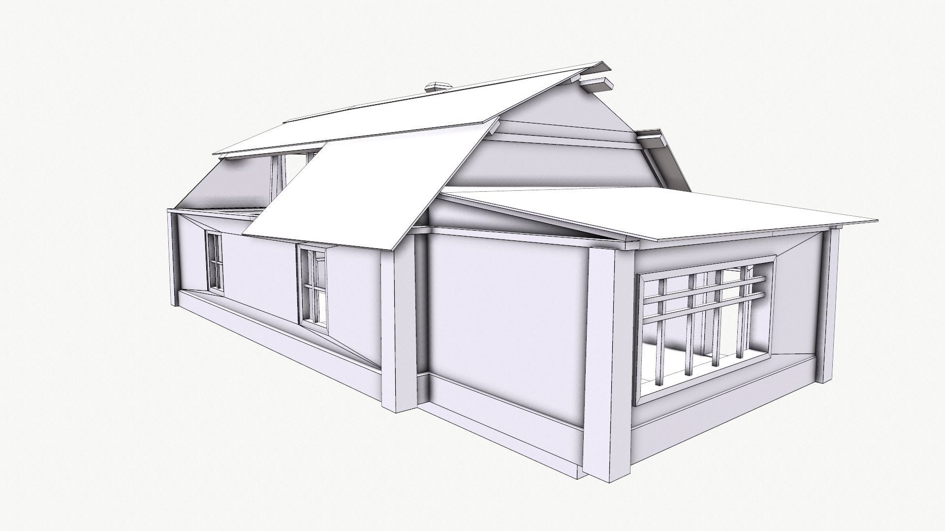 An Old House f Low-poly 3D model_31