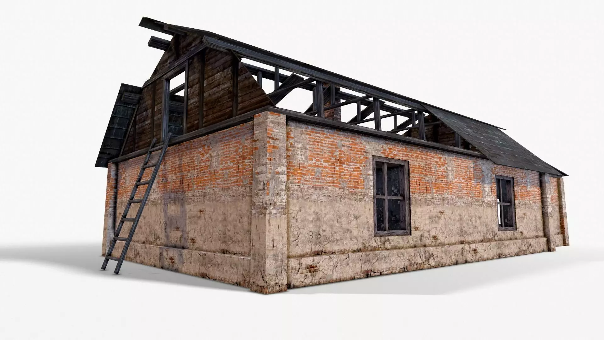 An Old House f Low-poly 3D model_0