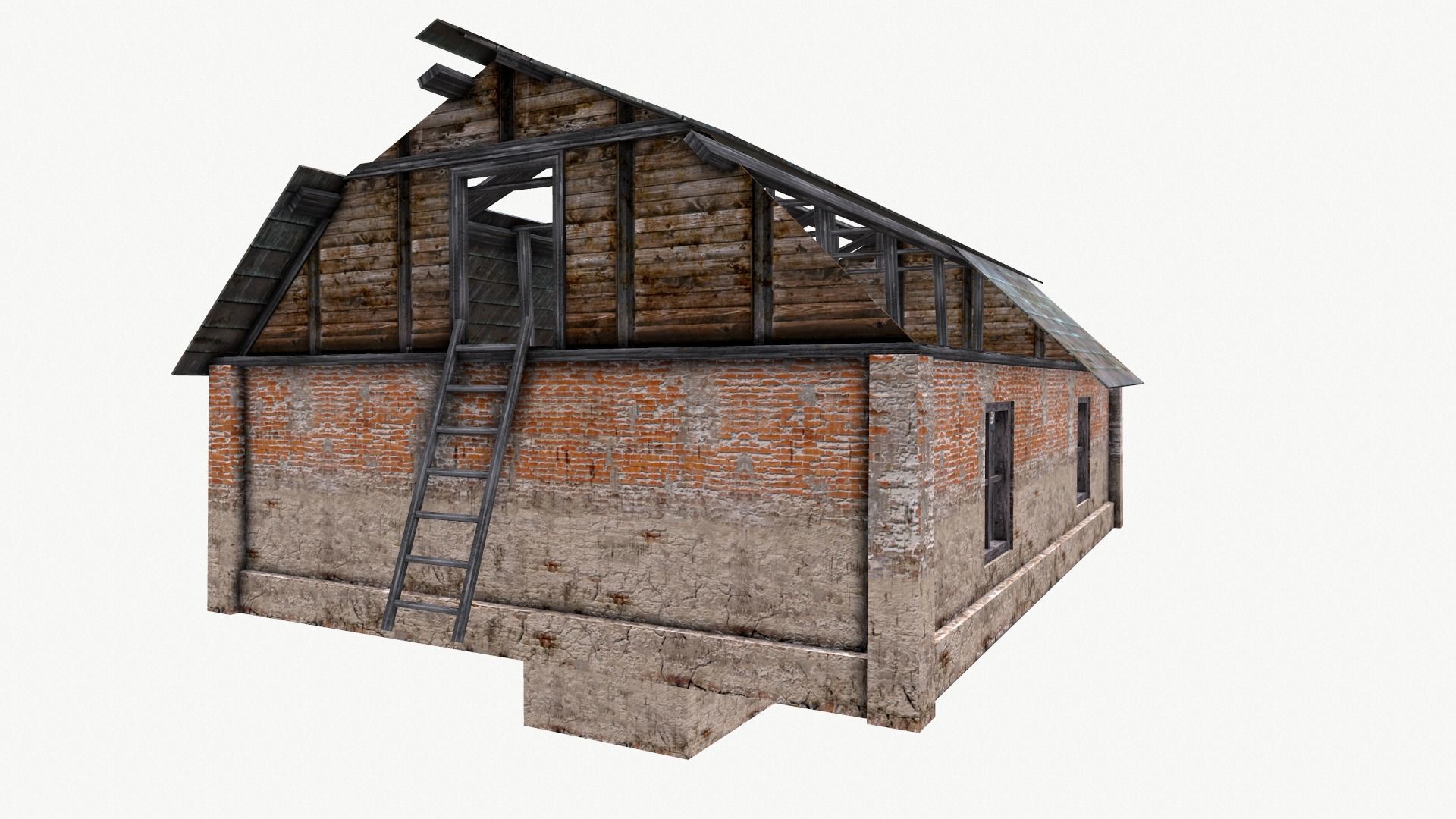 An Old House f Low-poly 3D model_11