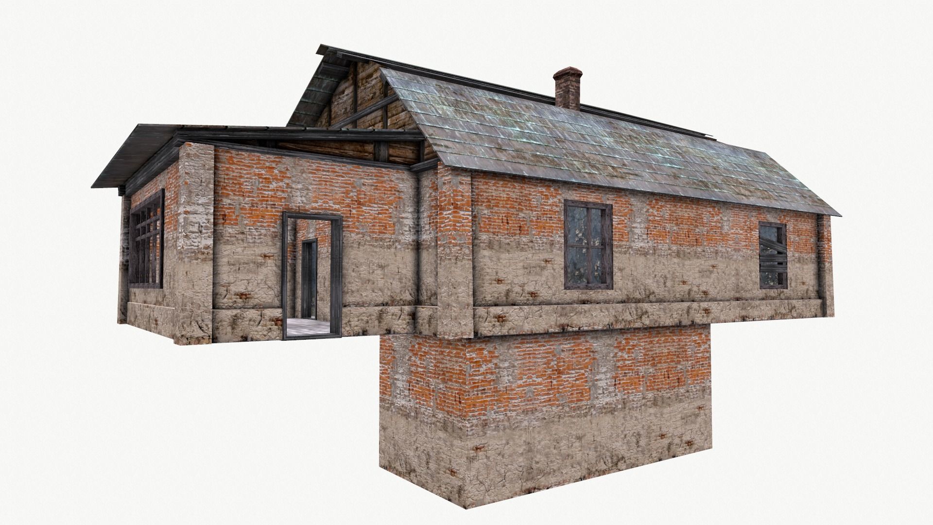 An Old House f Low-poly 3D model_5