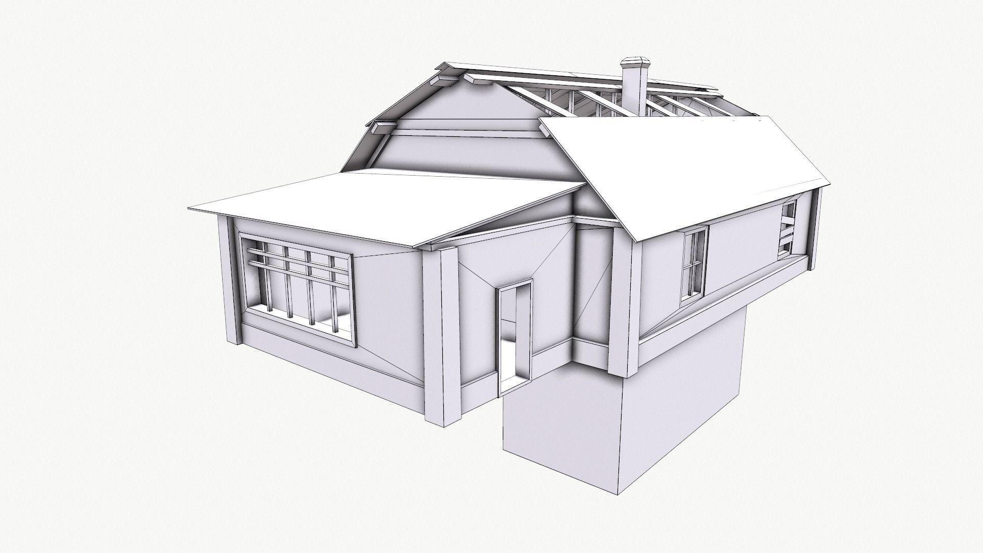 An Old House f Low-poly 3D model_26