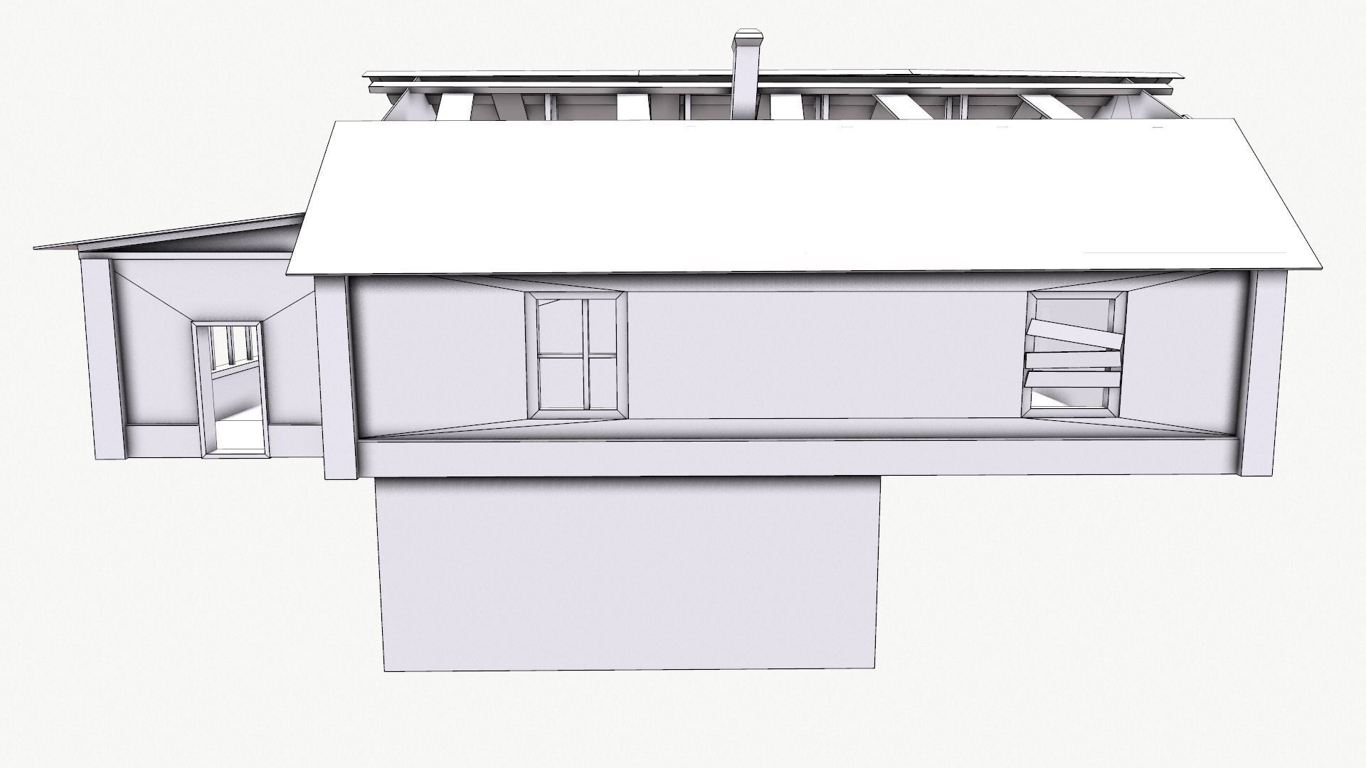 An Old House f Low-poly 3D model_28