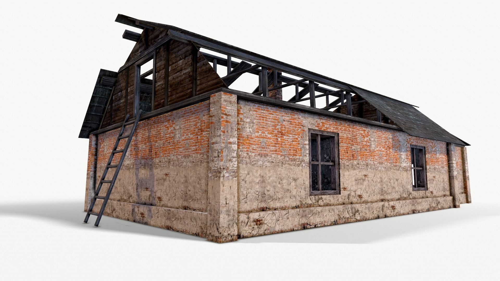 An Old House f Low-poly 3D model_35