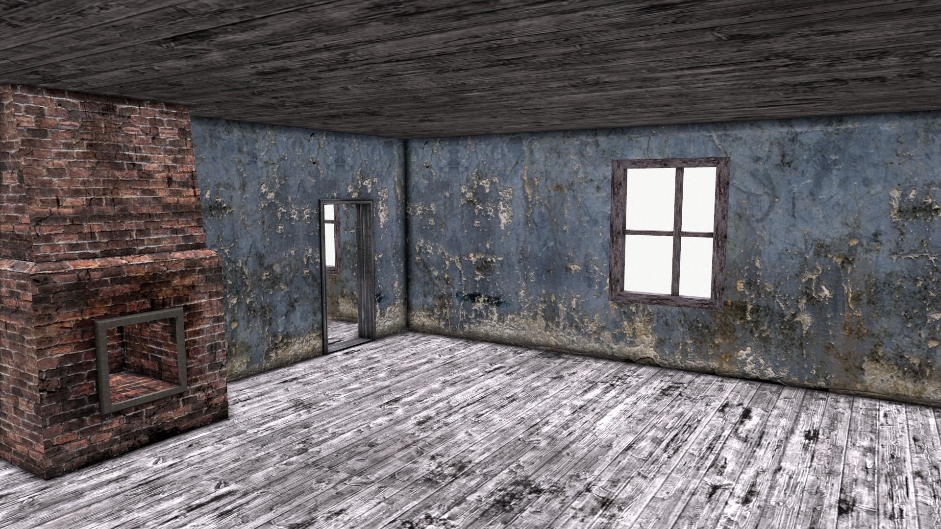 An Old House f Low-poly 3D model_25