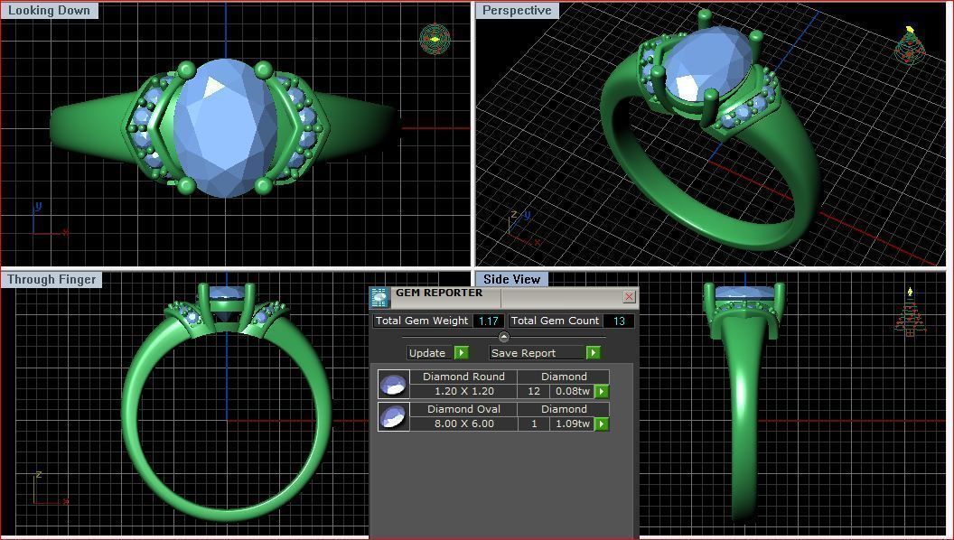 BULK-3DM-With Gems-RING 15 Files-2 3D print model_4