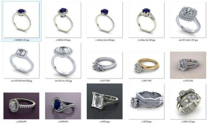 BULK-3DM-With Gems-RING 15 Files-8 3D print model
