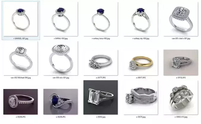 BULK-3DM-With Gems-RING 15 Files-8 3D print model